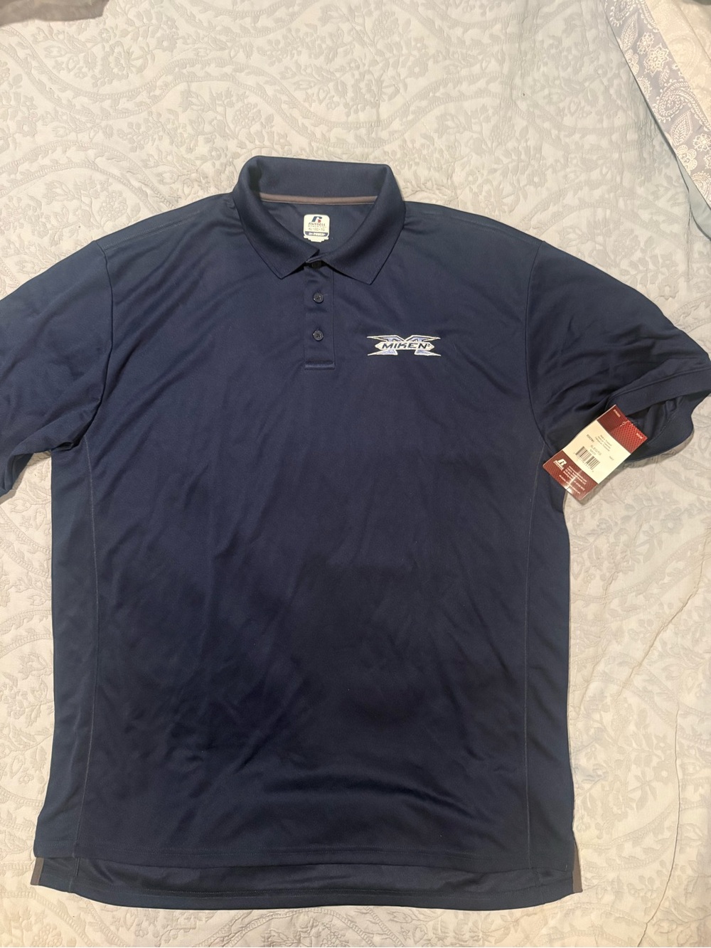 Russell Athletic Navy Polo with Embroidered Logo